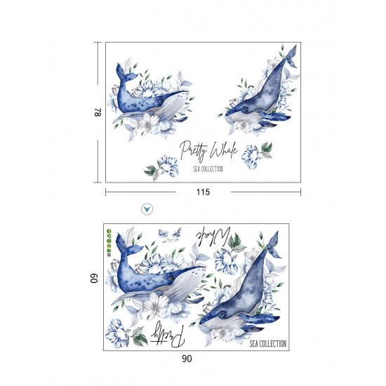 Sticker decorativ, Balene, 115 cm, 748STK