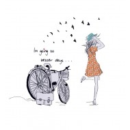 Sticker decorativ, Bicicleta, Better days, 95 cm, 708STK Sticker decorativ, Bicicleta, Better days, 95 cm, 708STK