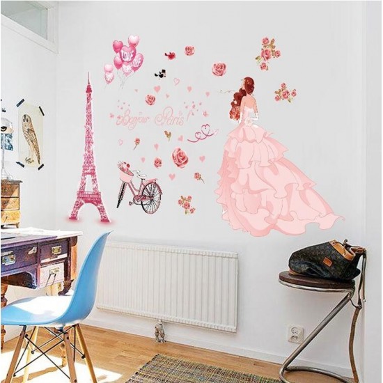 Sticker decorativ, Bonjour Paris, 130 cm, 782STK