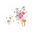 Sticker decorativ, Caprioare, Flori, 95 cm, 788STK