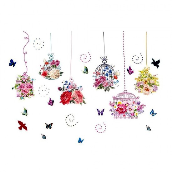 Sticker decorativ, Colivii cu flori, 150 cm, 776STK Sticker decorativ, Colivii cu flori, 150 cm, 776STK