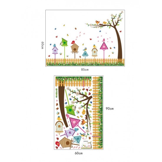 Sticker decorativ, Colivii cu pasari si fluturi, 85 cm, 752STK Sticker decorativ, Colivii cu pasari si fluturi, 85 cm, 752STK