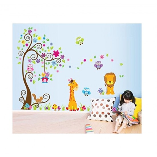 Sticker decorativ, Copacul cu animale, 180 cm, 754STK Sticker decorativ, Copacul cu animale, 180 cm, 754STK