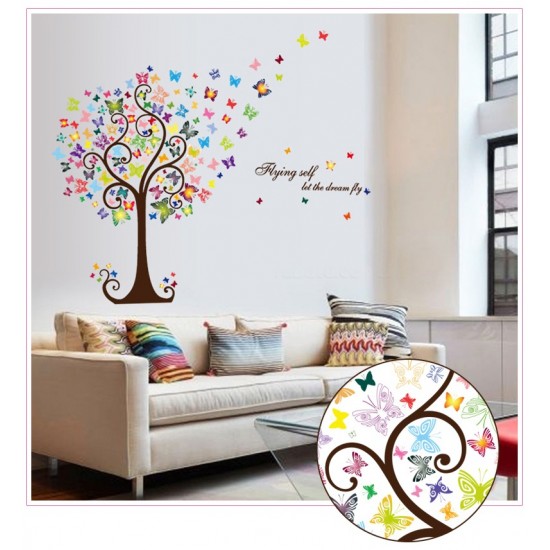 Sticker decorativ, Copacul cu fluturi, 130 cm, 799STK Sticker decorativ, Copacul cu fluturi, 130 cm, 799STK