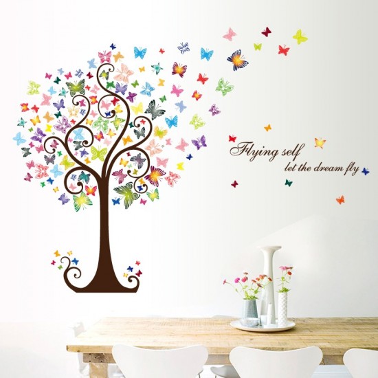 Sticker decorativ, Copacul cu fluturi, 130 cm, 799STK Sticker decorativ, Copacul cu fluturi, 130 cm, 799STK