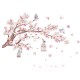 Sticker decorativ, Creanga de copca cu flori roz, 90 cm, 1138STK Sticker decorativ, Creanga de copca cu flori roz, 90 cm, 1138STK