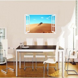 Sticker decorativ, Fereastra 3D, Dune de nisip, 85 cm, 622STK