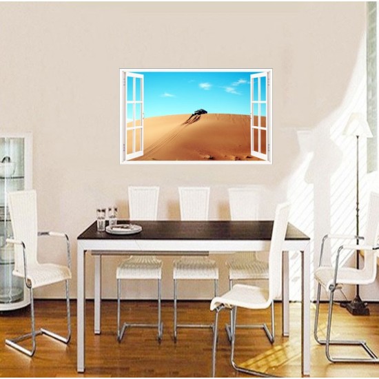 Sticker decorativ, Fereastra 3D, Dune de nisip, 85 cm, 622STK