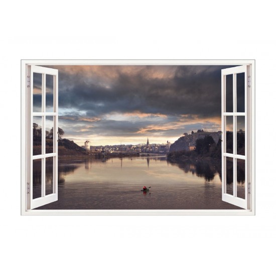 Sticker decorativ, Fereastra 3D, Lac, 85 cm, 542STK-2 Sticker decorativ, Fereastra 3D, Lac, 85 cm, 542STK-2