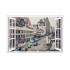 Sticker decorativ, Fereastra 3D, Masina, 85 cm, 511STK