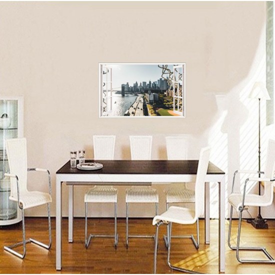 Sticker decorativ, Fereastra 3D, New York, 85 cm, 689STK
