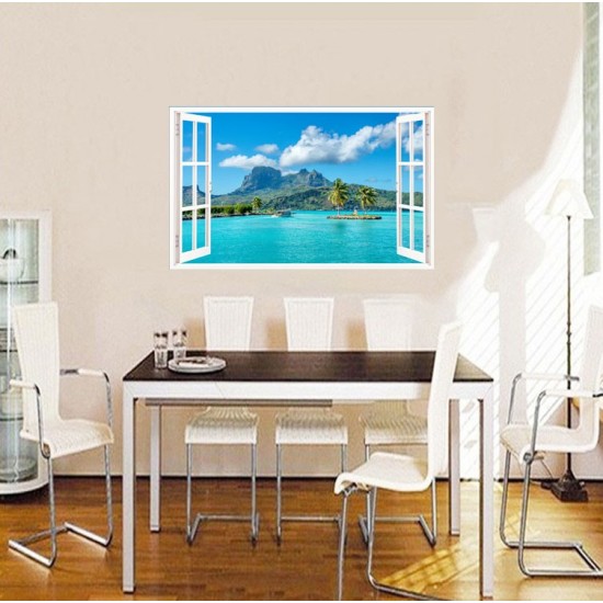 Sticker decorativ, Fereastra 3D, Ocean, 85 cm, 554STK