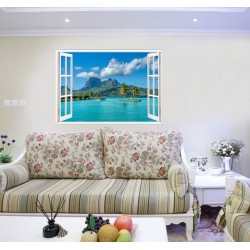 Sticker decorativ, Fereastra 3D, Ocean, 85 cm, 554STK Sticker decorativ, Fereastra 3D, Ocean, 85 cm, 554STK