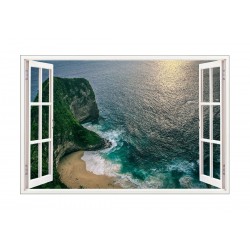Sticker decorativ, Fereastra 3D, Ocean, 85 cm, 590STK