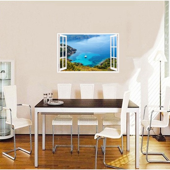 Sticker decorativ, Fereastra 3D, Ocean, 85 cm, 665STK