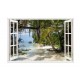 Sticker decorativ, Fereastra 3D, Plaja, Caraibe , 85 cm, 588STK