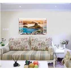 Sticker decorativ, Fereastra 3D, Rio de Janeiro, 85 cm, 569STK Sticker decorativ, Fereastra 3D, Rio de Janeiro, 85 cm, 569STK