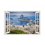 Sticker decorativ, Fereastra 3D, Rio de Janeiro, 85 cm, 583STK Sticker decorativ, Fereastra 3D, Rio de Janeiro, 85 cm, 583STK