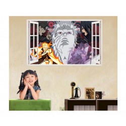 Sticker decorativ, Ferestra 3D, Uchiha-Uzumaki, 85 cm, 1017STK