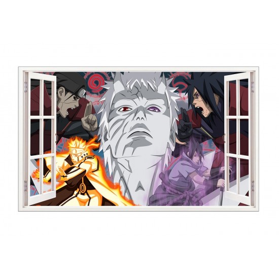 Sticker decorativ, Ferestra 3D, Uchiha-Uzumaki, 85 cm, 1017STK