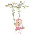 Sticker decorativ, Fetita cu leagan si unicorn, 90 cm, 1139STK