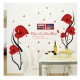Sticker decorativ, Flori Anthurium rosii, 147 cm, 742STK Sticker decorativ, Flori Anthurium rosii, 147 cm, 742STK