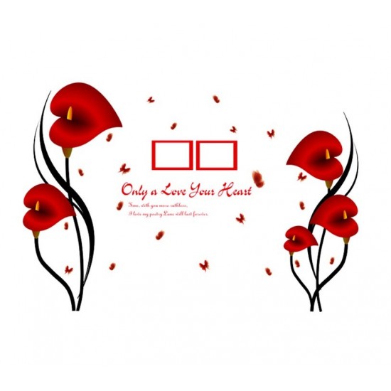 Sticker decorativ, Flori Anthurium rosii, 147 cm, 742STK Sticker decorativ, Flori Anthurium rosii, 147 cm, 742STK