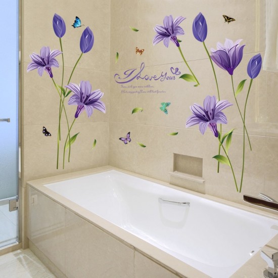 Sticker decorativ, Flori albastre, 160 cm, 744STK