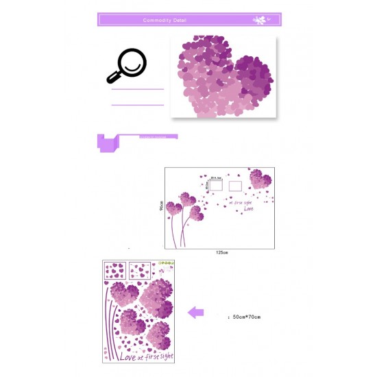 Sticker decorativ, Flori mov, 125 cm, 703STK Sticker decorativ, Flori mov, 125 cm, 703STK