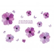 Sticker decorativ, Flori mov, 130 cm, 787STK