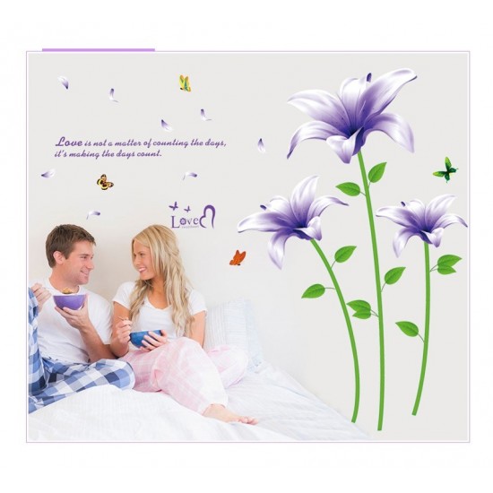 Sticker decorativ, Flori mov, 170 cm, 739STK