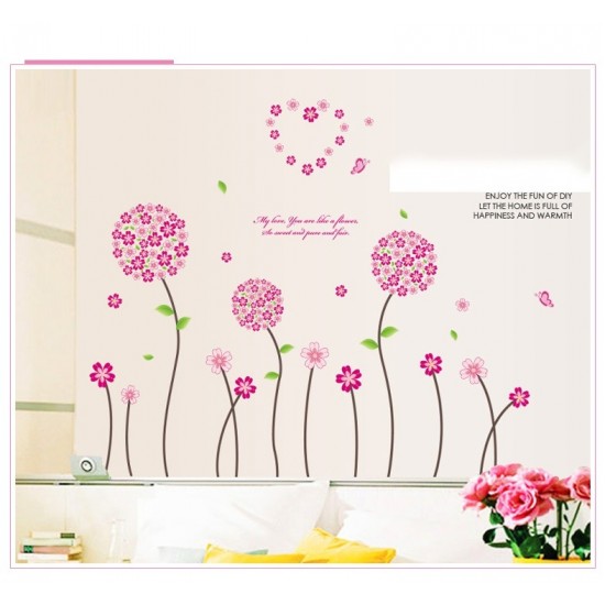 Sticker decorativ, Flori roz, 130 cm, 702STK Sticker decorativ, Flori roz, 130 cm, 702STK