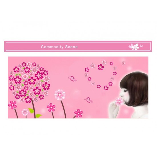 Sticker decorativ, Flori roz, 130 cm, 702STK Sticker decorativ, Flori roz, 130 cm, 702STK