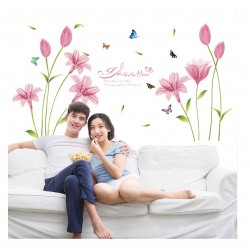 Sticker decorativ, Flori roz, 160 cm, 743STK