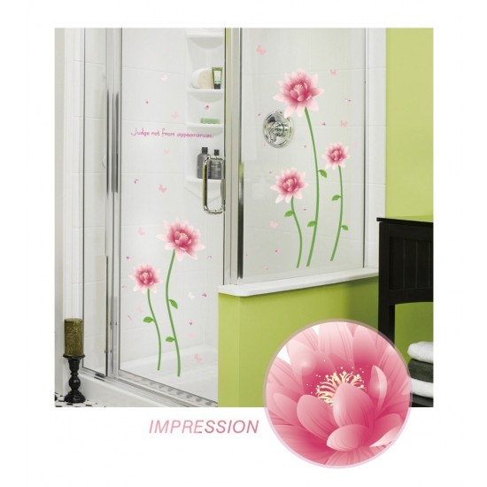 Sticker decorativ, Flori roz, 187 cm, 732STK