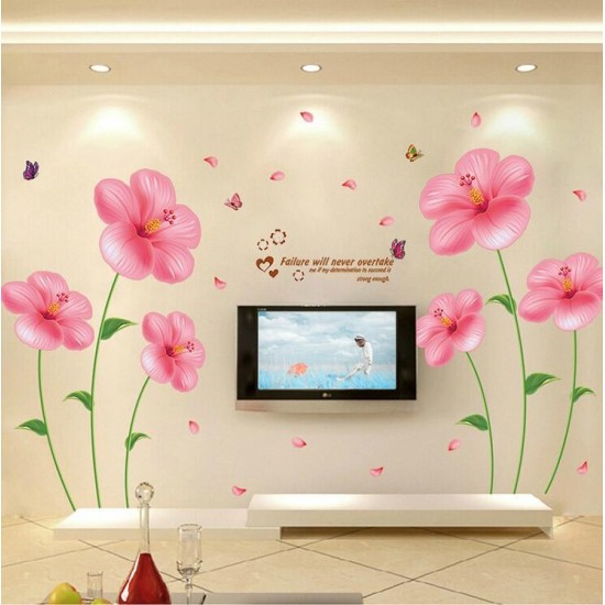 Sticker decorativ, Flori roz, 200 cm, 779STK