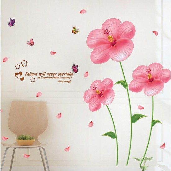 Sticker decorativ, Flori roz, 200 cm, 779STK