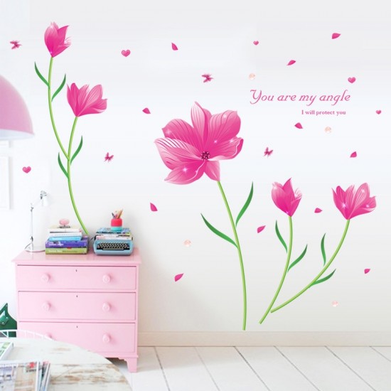 Sticker decorativ, Flori roz, 205 cm, 796STK Sticker decorativ, Flori roz, 205 cm, 796STK