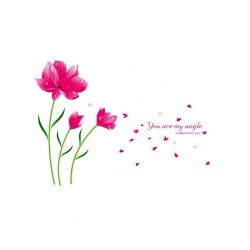 Sticker decorativ, Flori roz, 205 cm, 796STK