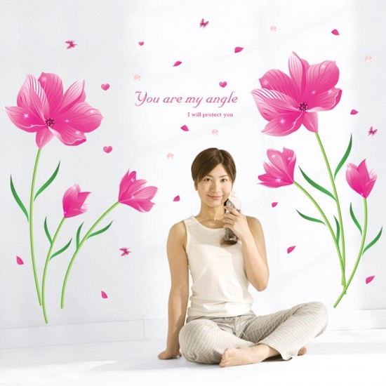 Sticker decorativ, Flori roz, 205 cm, 796STK Sticker decorativ, Flori roz, 205 cm, 796STK