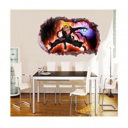 Sticker decorativ, Gaura in perete 3D, Anime, 85 cm, 1000-2STK