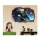 Sticker decorativ, Gaura in perete 3D, Anime, 85 cm, 1002STK-1