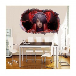 Sticker decorativ, Gaura in perete 3D, Anime, 85 cm, 1015STK