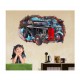 Sticker decorativ, Gaura in perete 3D, Masina, 85 cm, 1013STK Sticker decorativ, Gaura in perete 3D, Masina, 85 cm, 1013STK