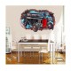 Sticker decorativ, Gaura in perete 3D, Masina, 85 cm, 1013STK Sticker decorativ, Gaura in perete 3D, Masina, 85 cm, 1013STK