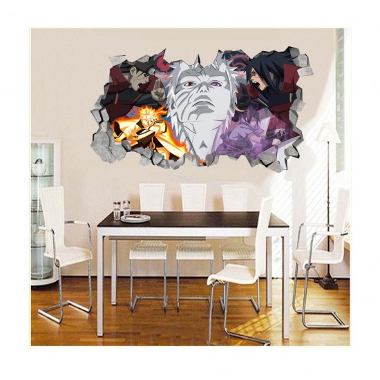 Sticker decorativ, Gaura in perete 3D, Uchiha-Uzumaki, 85 cm, 1017STK-2