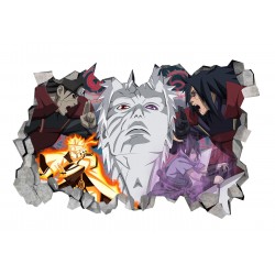 Sticker decorativ, Gaura in perete 3D, Uchiha-Uzumaki, 85 cm, 1017STK-2