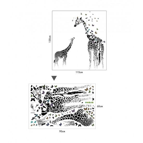Sticker decorativ, Girafe, 130 cm, 747STK