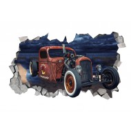 Sticker decorativ, Gura in perete 3D, Masina, 80 cm, 1009STK-2 Sticker decorativ, Gura in perete 3D, Masina, 80 cm, 1009STK-2