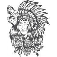 Sticker decorativ, Indian girl, 80 cm, 1078STK